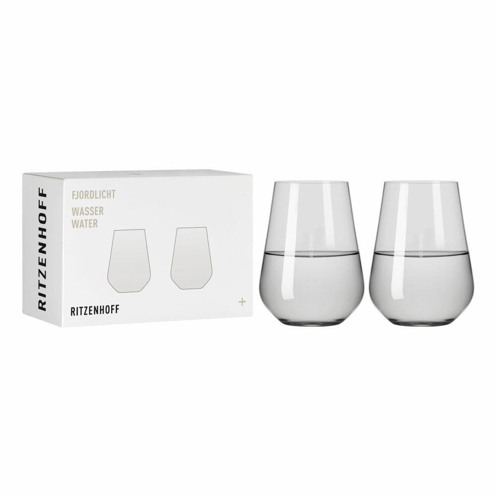Ritzenhoff Becher Fjordlicht Wasser 2er-Set 002, Kristallglas, Made in Germany