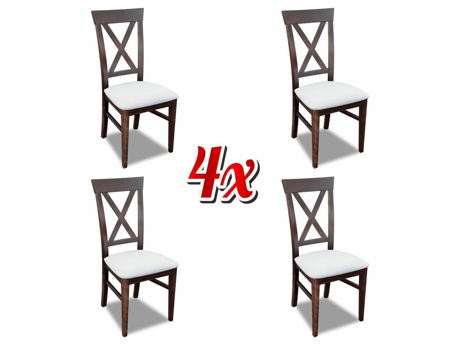 Neu JVmoebel Gastro 4x Polster Klassische Stuhl Esszimmer Massivholz Sessel Stühle Stoff Stuhl,