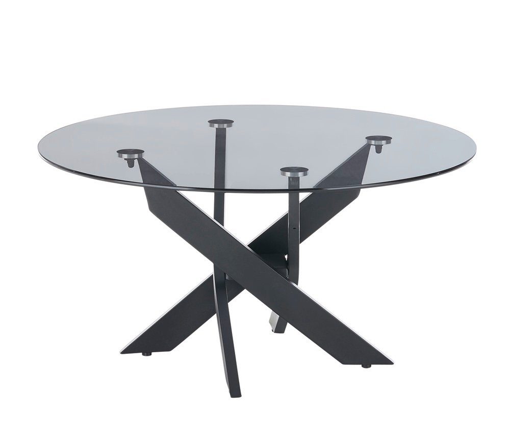 MCA furniture Couchtisch Couchtisch Kopenhagen mit Glasplatte, rund Ø 80, grau / schwarz matt (no-Set), Breite 80 cm,Tischplatte aus Glas