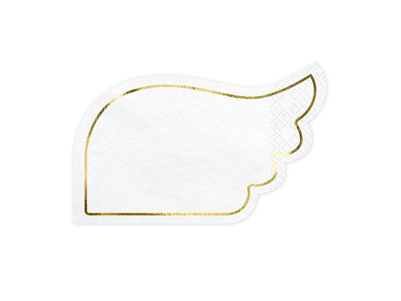 partydeco Papierserviette, Салфетки Flügel 16x10cm 20 Stück weiß gold