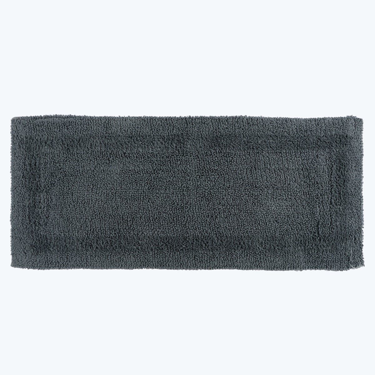 Homescapes Badematte Badläufer grau 40x100 cm aus 100% Baumwolle, Höhe 20 mm, Baumwolle, rechteckig, 40 x 100 cm