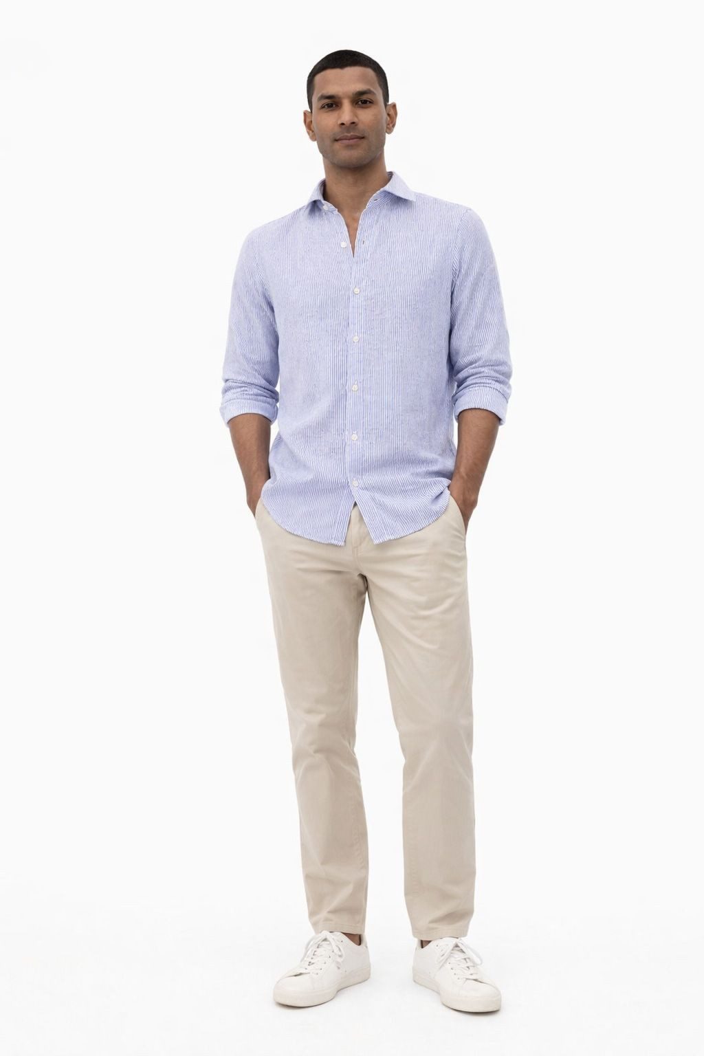 ECOALF Langarmhemd ALFREDO LINEN STRIPES SHIRT