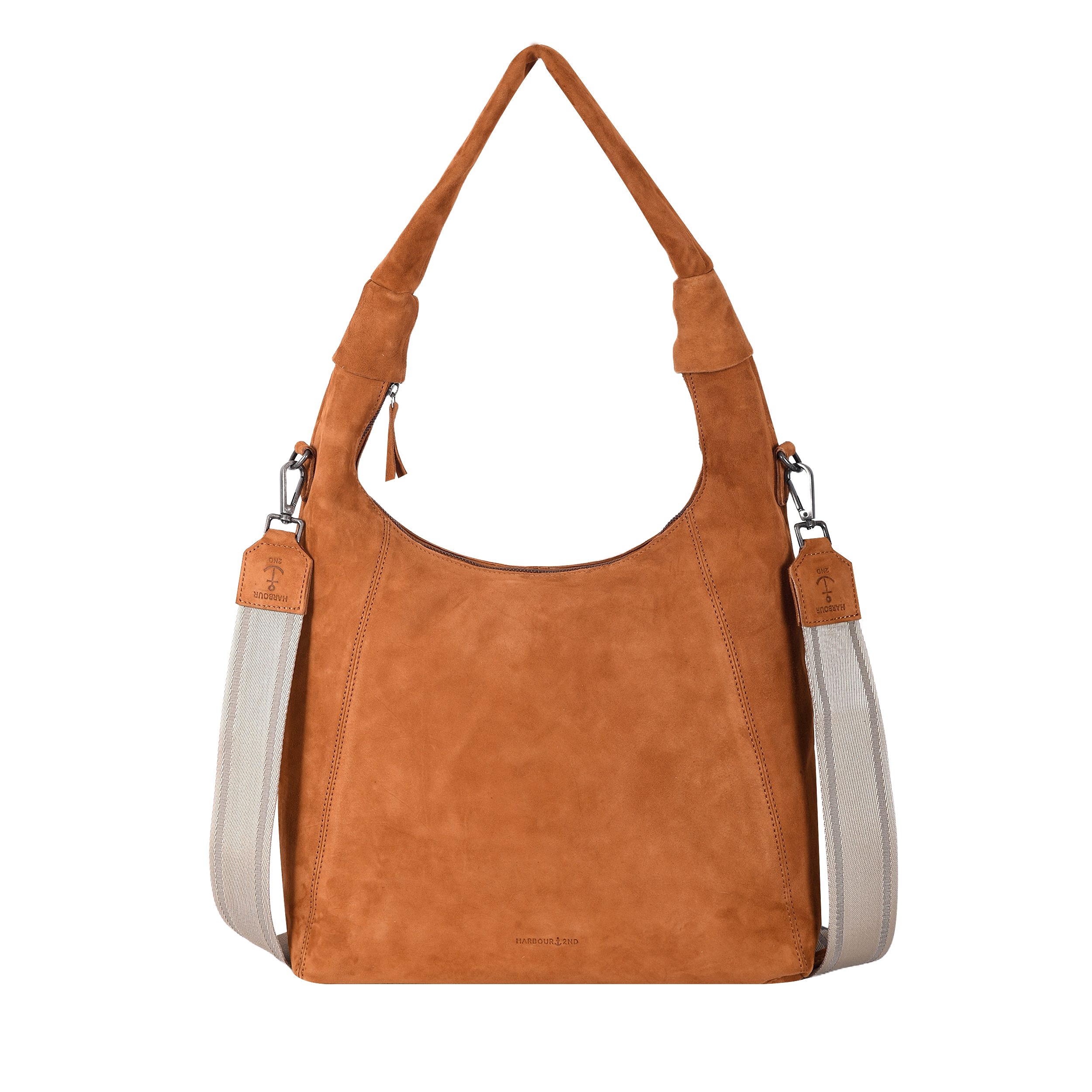 HARBOUR 2nd Hobo Laurine, Damen Handtasche, Umhängetasche, Schultertasche mit Ziernähten