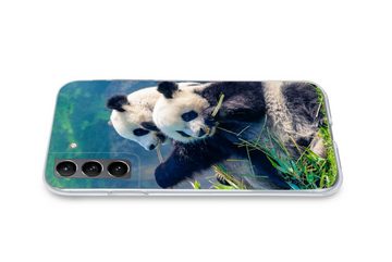 MuchoWow Handyhülle Panda - Bambus - Gras - Tiere, Phone Case, Handyhülle Samsung Galaxy S21, Silikon, Schutzhülle