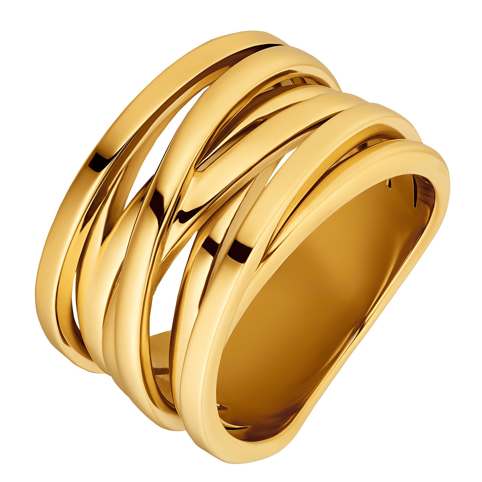 Heideman Fingerring Serpi poliert (Ring, 1-tlg., inkl. Geschenkverpackung), Damenring goldfarben