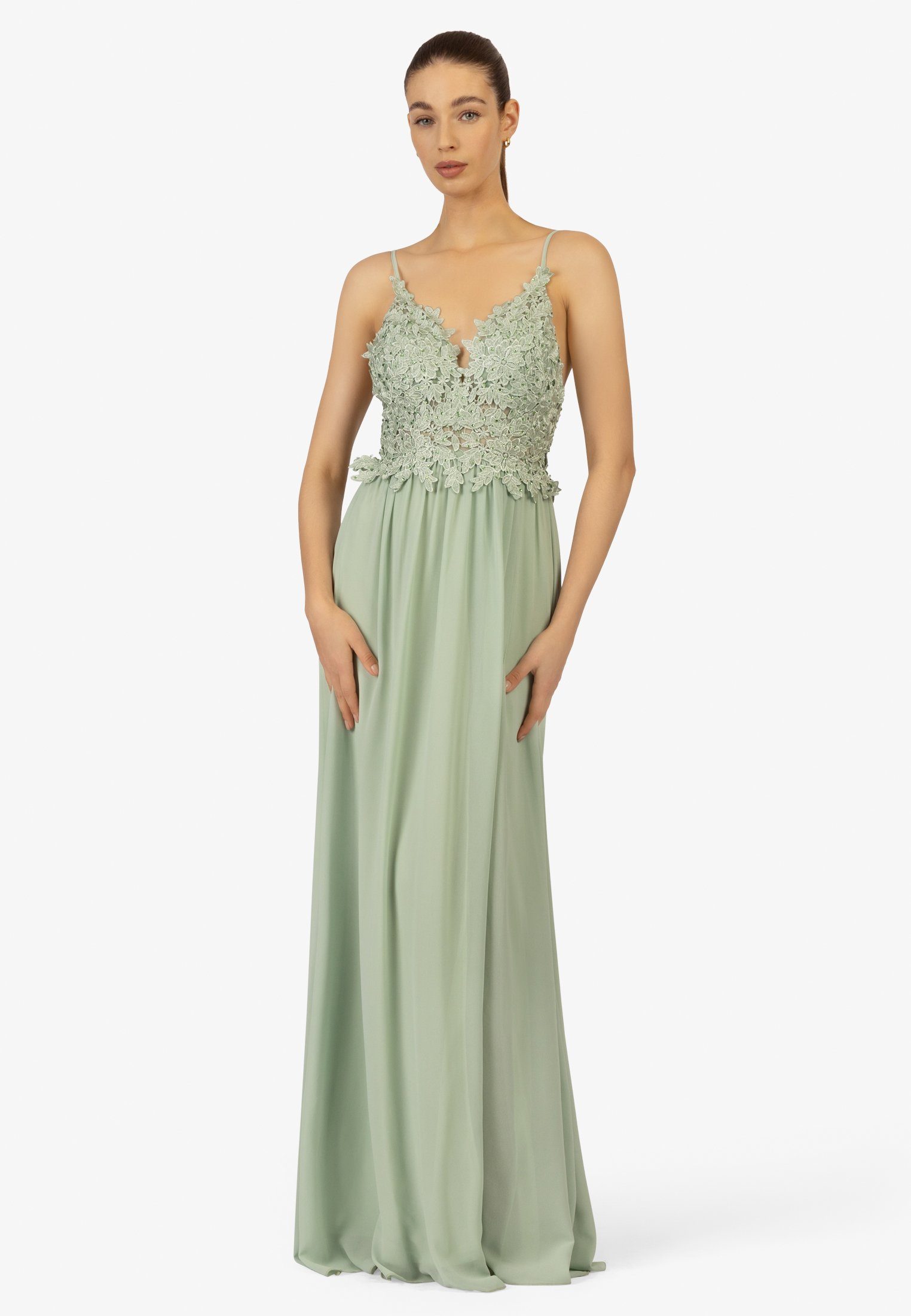 mint Abendkleid Kraimod aus Spitze, Mesh, Chiffon