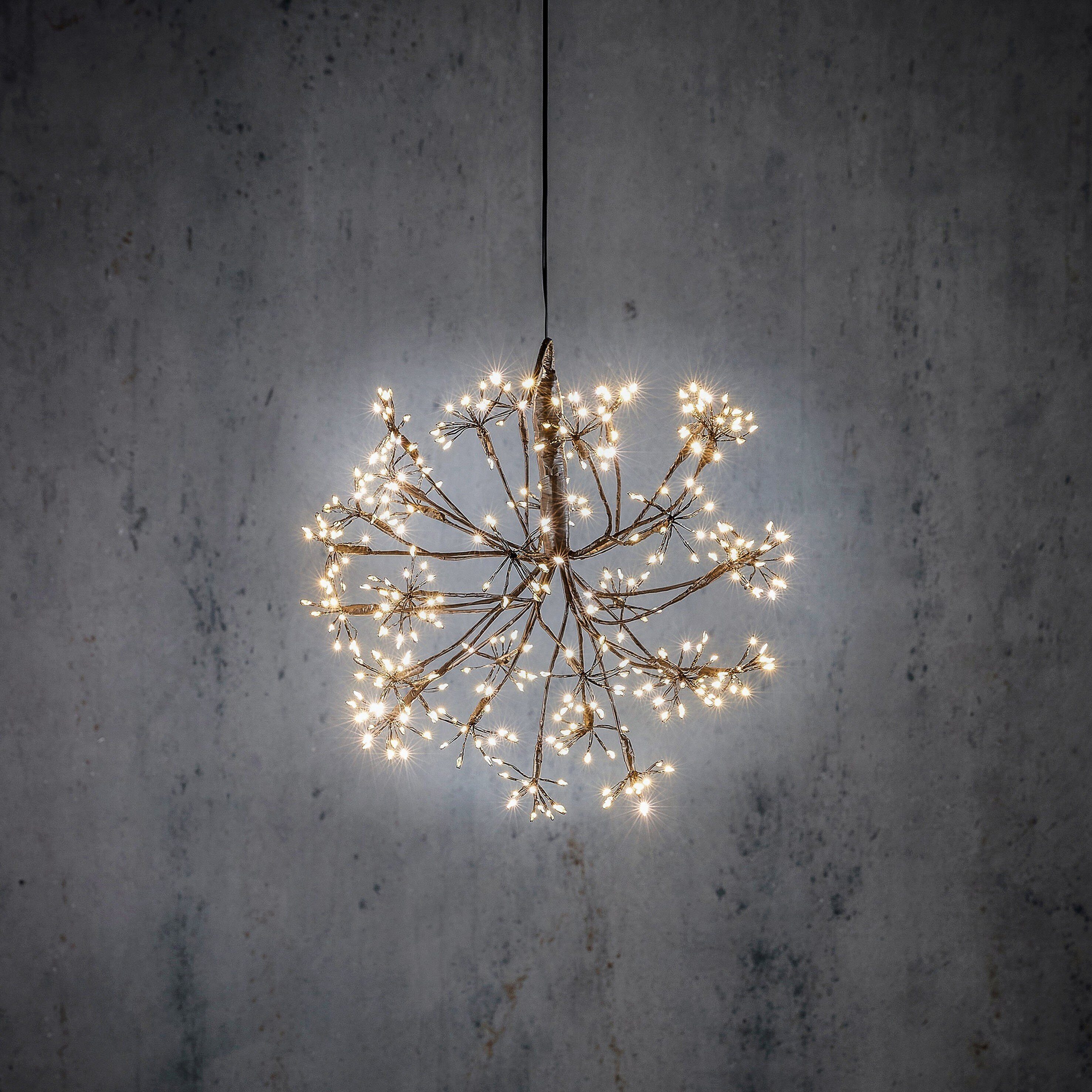 Luca Lighting Weihnachtsfigur Luca Lighting Kugel led schwarz klassisch weiss 384led IP44 und Timer
