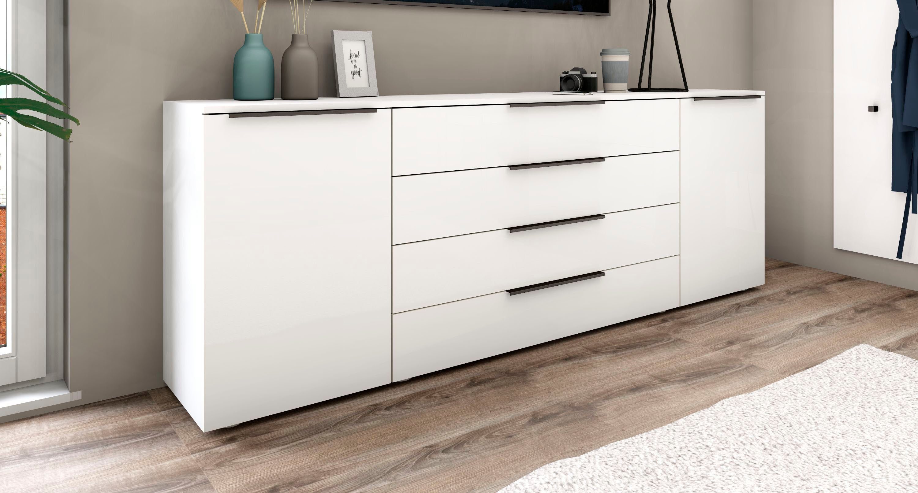 borchardt Möbel Sideboard Tom, moderne Kommode mit Metallgriffen, 200cm bre günstig online kaufen