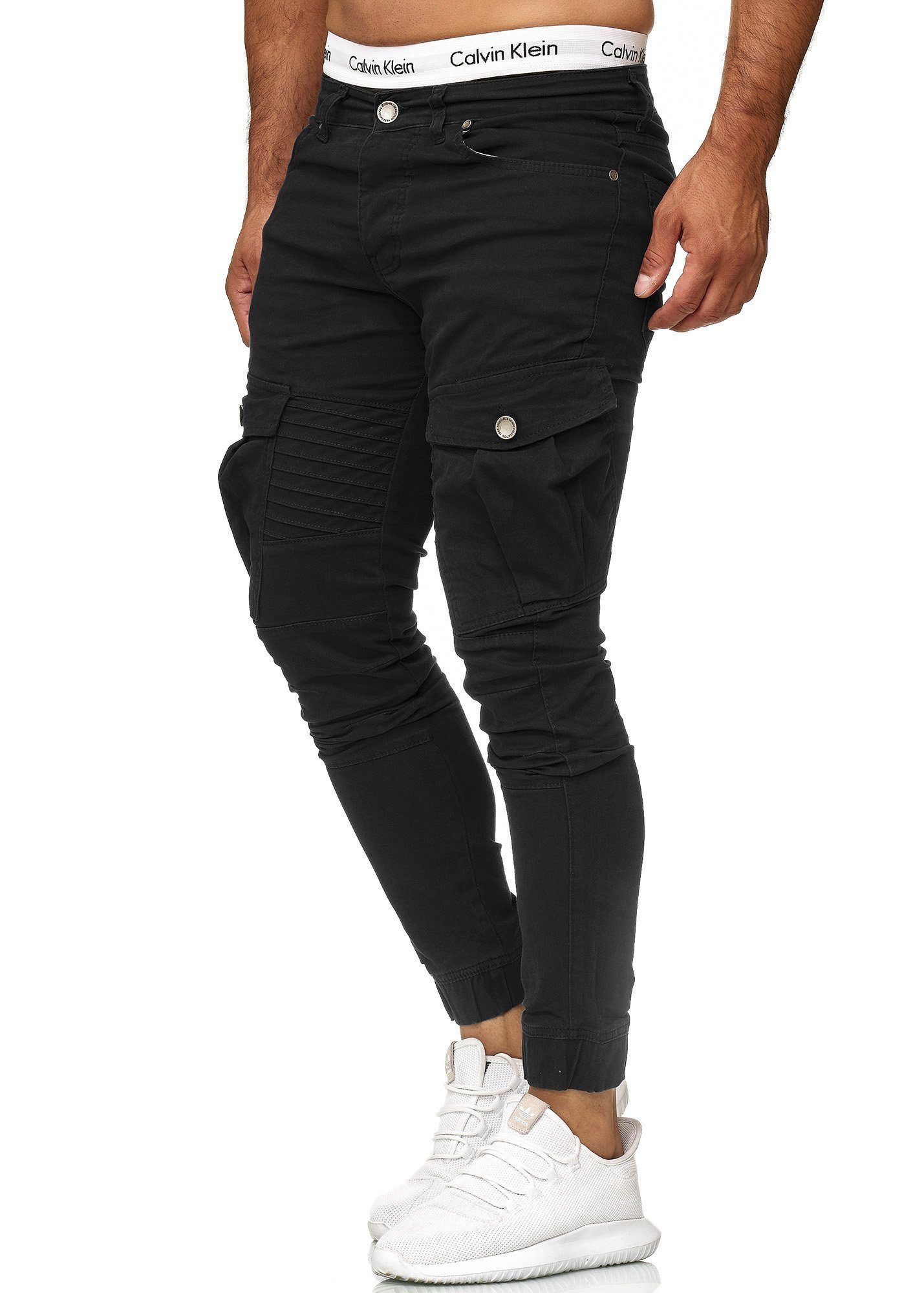 OneRedox Straight-Jeans 1042 (Chino 1-tlg) Freizeit Schwarz Business Cargohose Streetwear, Casual