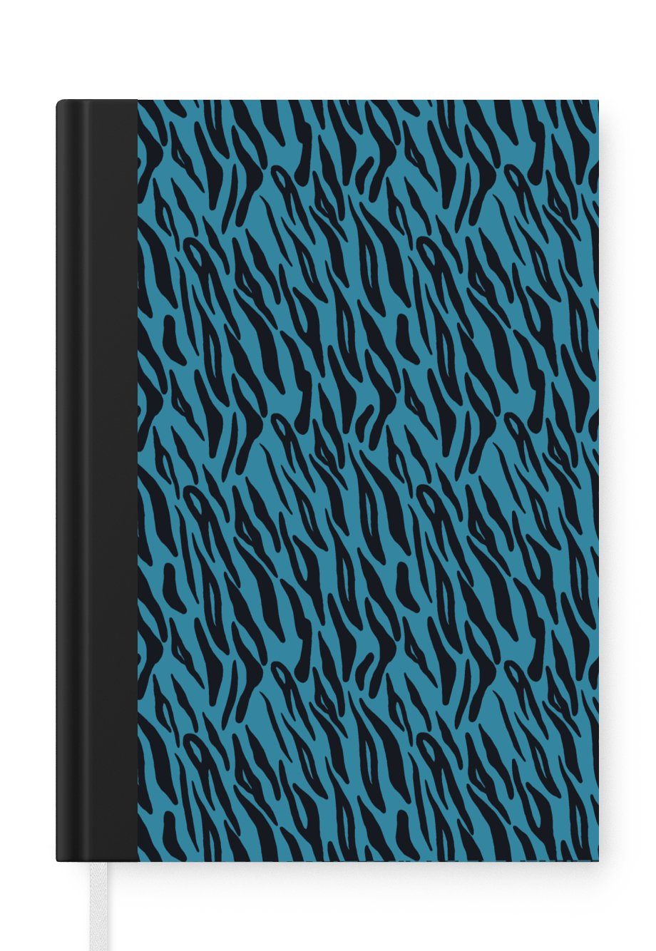 MuchoWow Notizbuch Tiger - Blau - Schwarz - Design - Tiere, Journal, Merkzettel, Tagebuch, Notizheft, A5, 98 Seiten, Haushaltsbuch