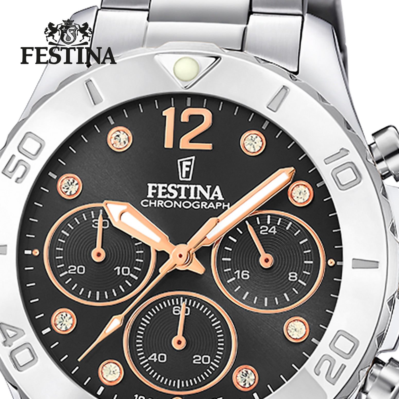 Festina Chronograph Festina Damenuhr Edelstahl silber, (Chronograph), Damen günstig online kaufen