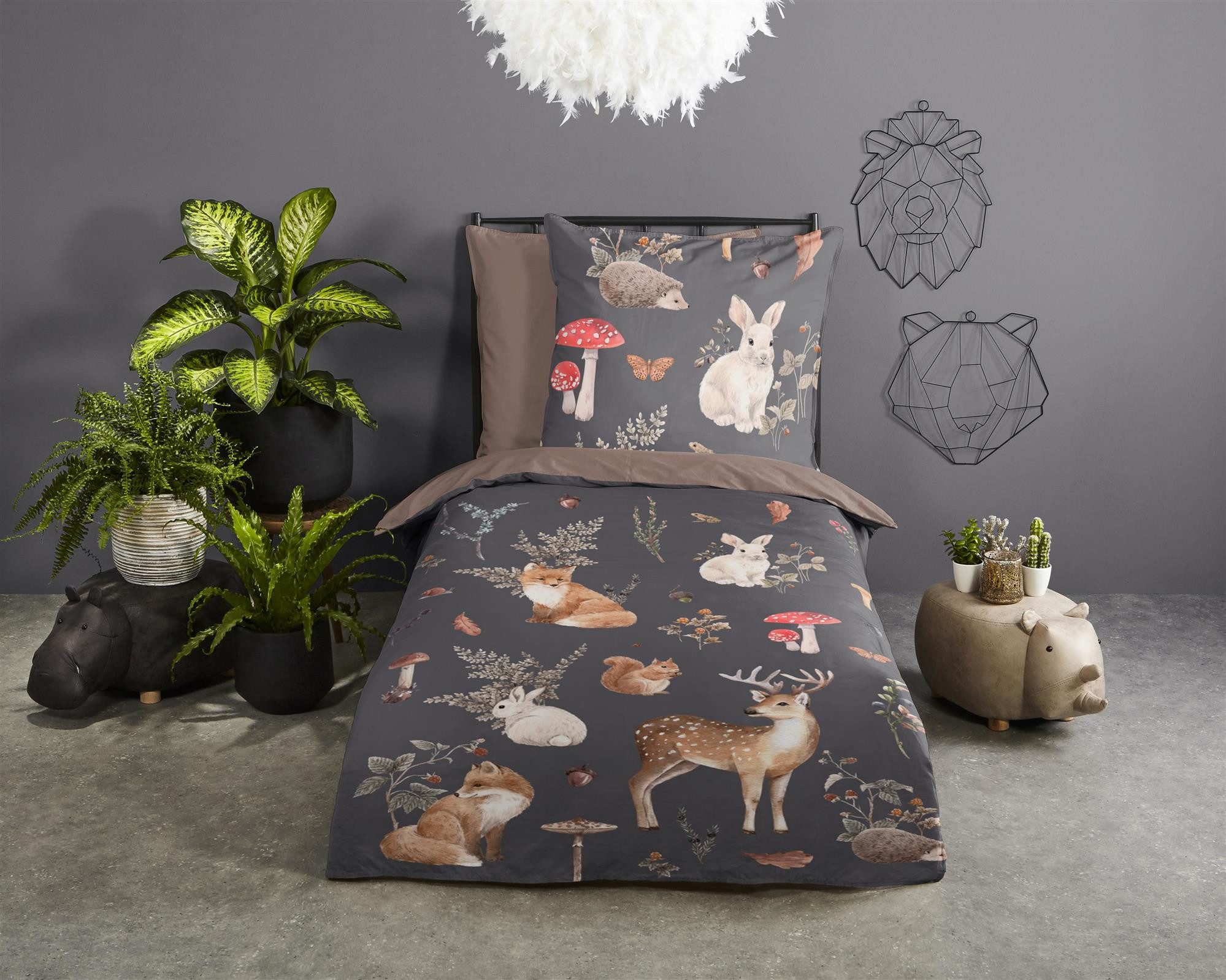 Pure Bettwäsche Microfaser Bettwäsche 135 X 200 cm + 1- 80 X 80 cm Rox bunt günstig online kaufen