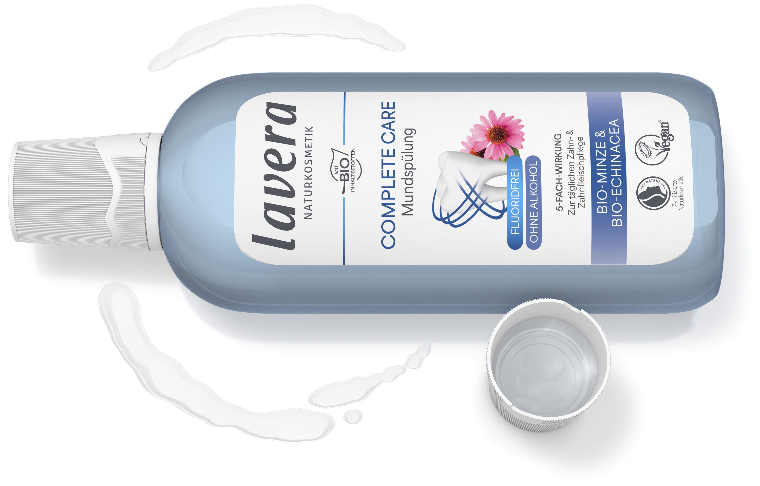 lavera Bio-Mundspülung "Complete Care" fluoridfrei, 400 ml – Bild 2 von 3