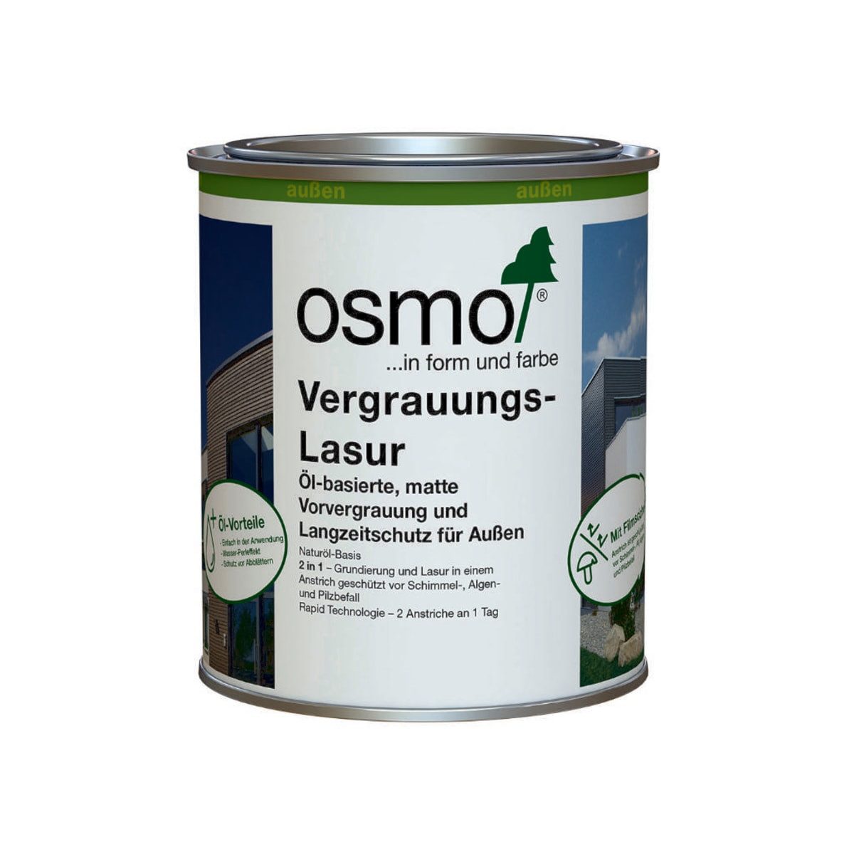 osmo Lasur Vergrauungslasur für Außen Platingrau