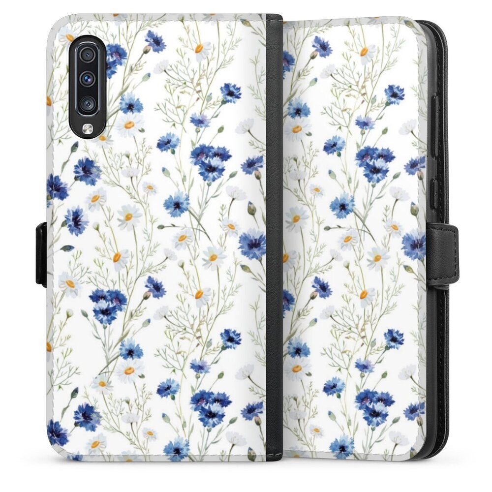 DeinDesign Handyhülle Muster Blume Blumen Flower Pattern 6, Samsung Galaxy A70 Hülle Handy Flip Case Wallet Cover