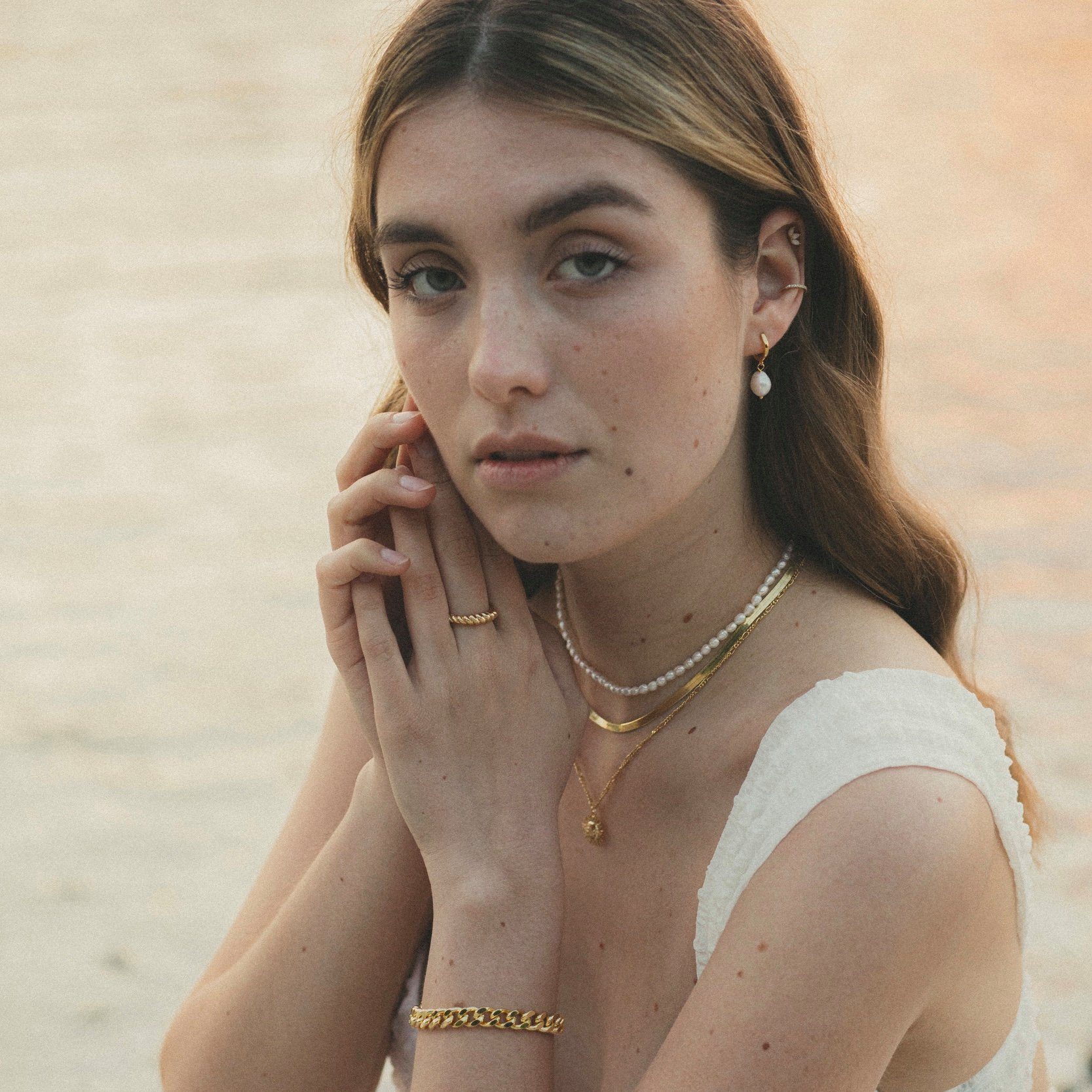 Brandlinger Perlenkette Halskette Honolulu, Silber 925 vergoldet, Süßwasser günstig online kaufen