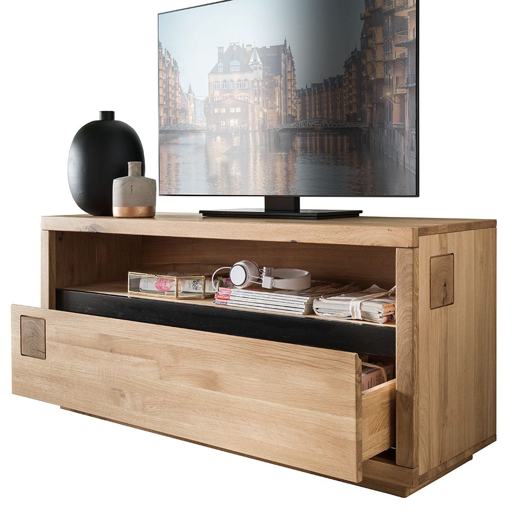 Lomadox Lowboard WINCHESTER-69, TV Board Fernsehschrank 120 cm Eiche massiv günstig online kaufen