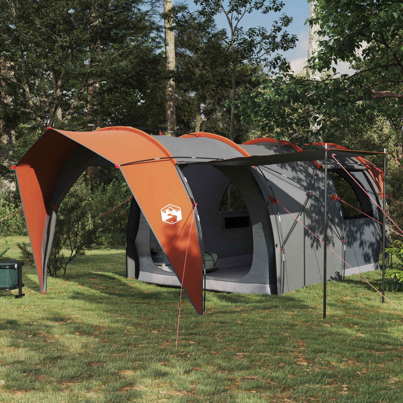 vidaXL Tunnelzelt Tunnelzelt Grau und Orange 562 x 265 x 216 cm, (1 tlg)