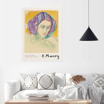 Posterlounge Poster Edvard Munch, Weibliches Porträt, Wohnzimmer Malerei