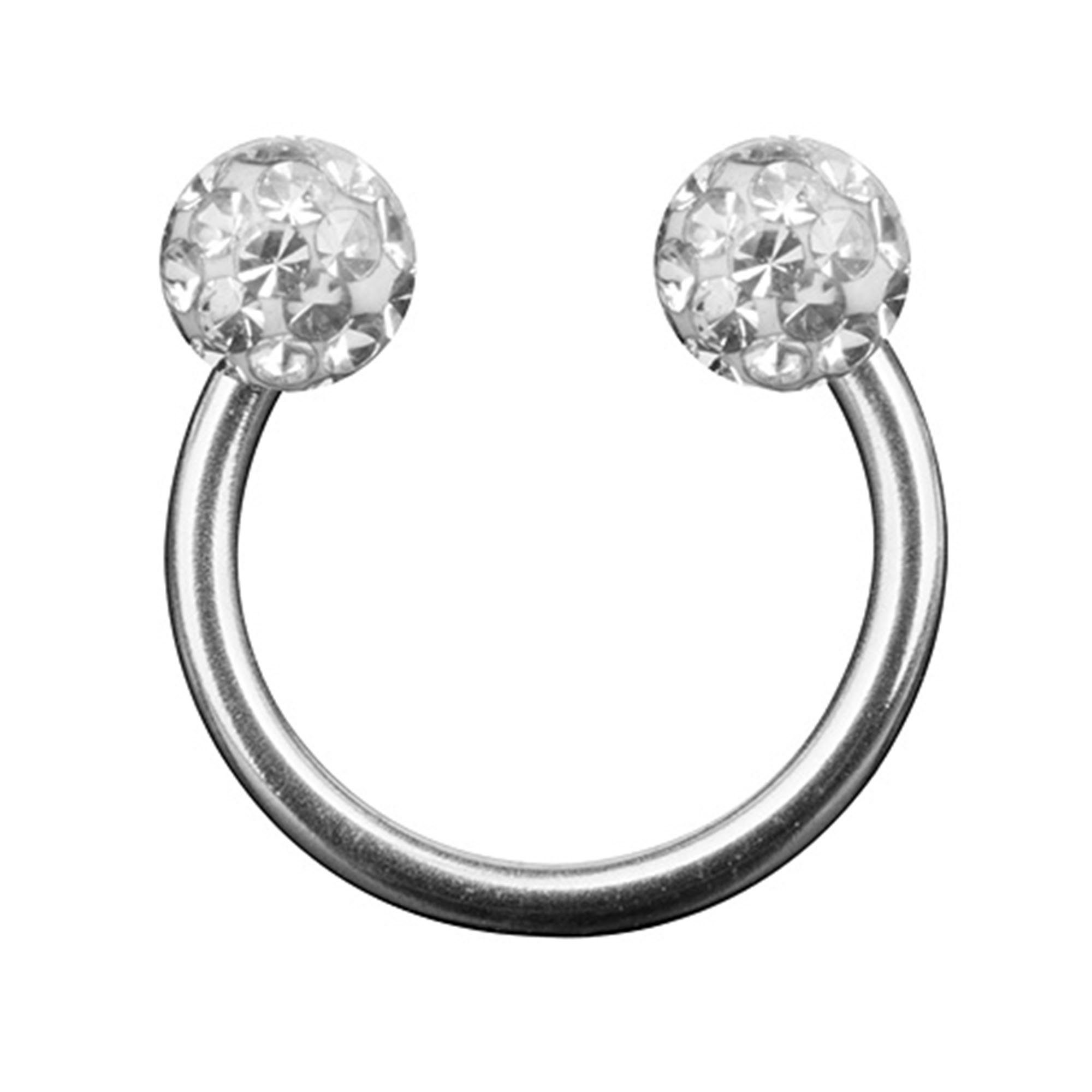 Taffstyle Piercing-Set Piercing Hufeisen Multi Ferido Doppel mit Kristall, günstig online kaufen