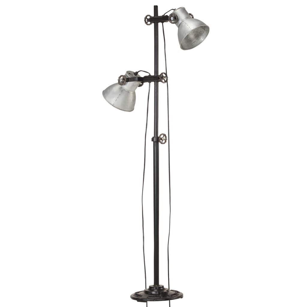 vidaXL Deckenleuchte Stehlampe 2-flammig Silbern E27 günstig online kaufen