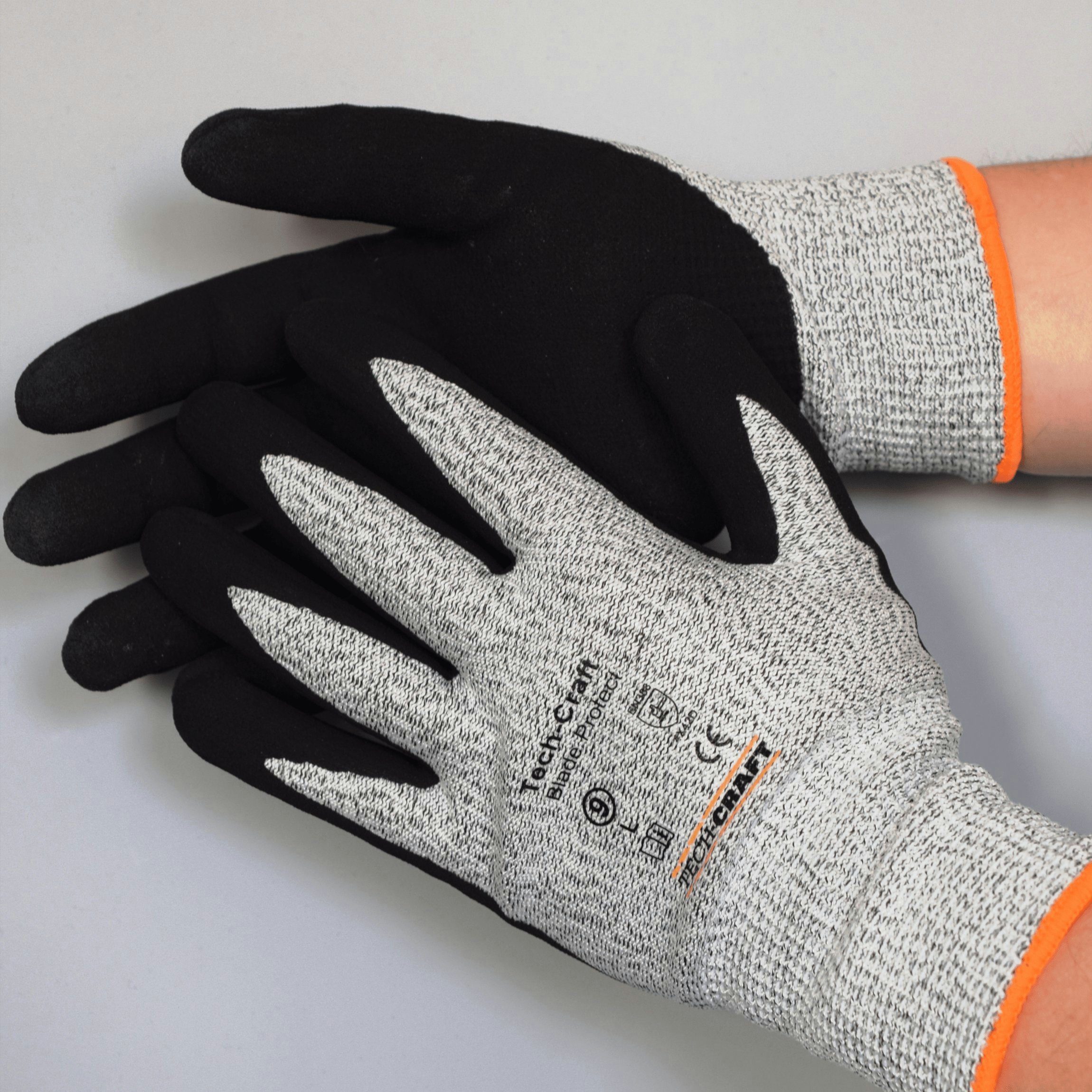 TECH-CRAFT Schnittschutzhandschuhe Schnittschutzhandschuh (10er 10 Paar Protect Blade Gr.10 Touchscreen-Finger Set) 3 x