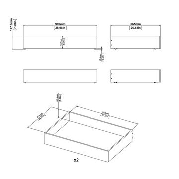 ebuy24 Bett Nada Bett 2 Bettschubladen breite 99 cm, mattschwa (1-tlg)