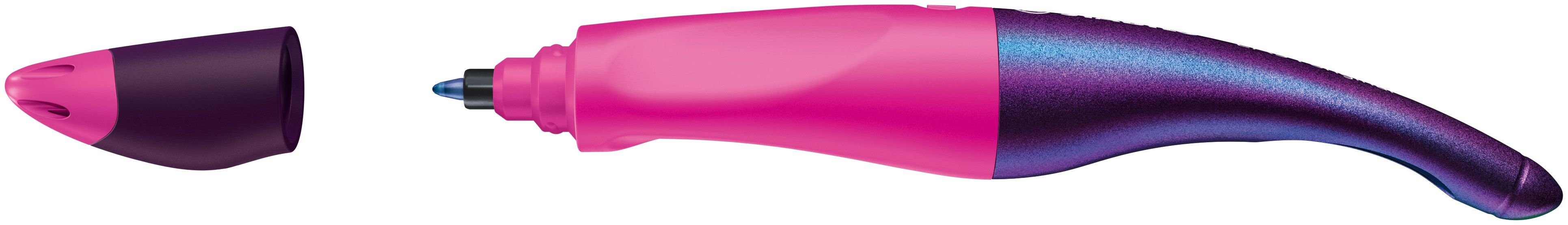 STABILO Tintenroller Rechtshänder - Holograph Edition in magenta, inkl. Patrone