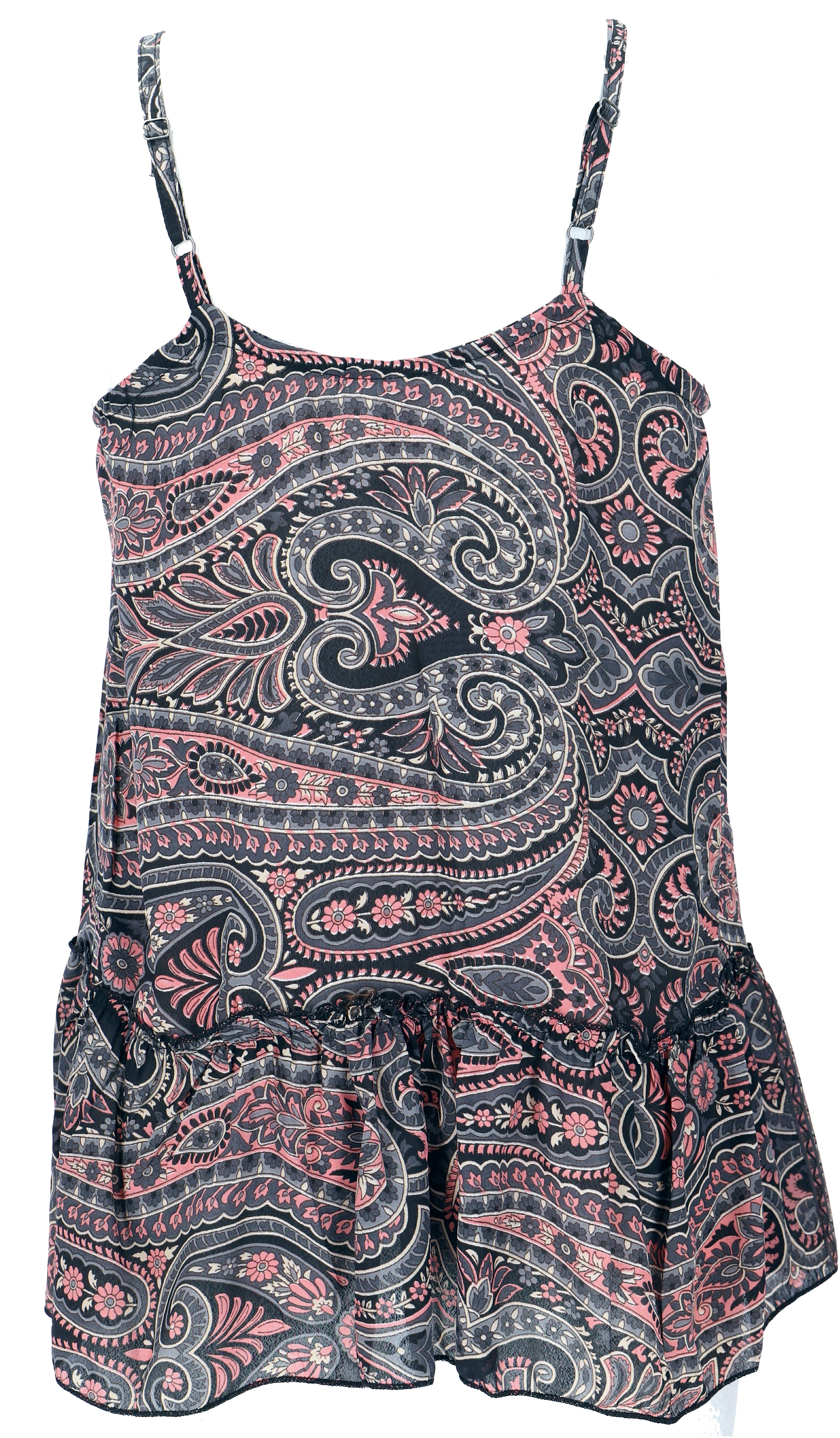 Guru-Shop T-Shirt Seidiges Boho Trägertop, luftiges Top, lockeres.. Festival, Ethno Style, alternative Bekleidung – Bild 3 von 4