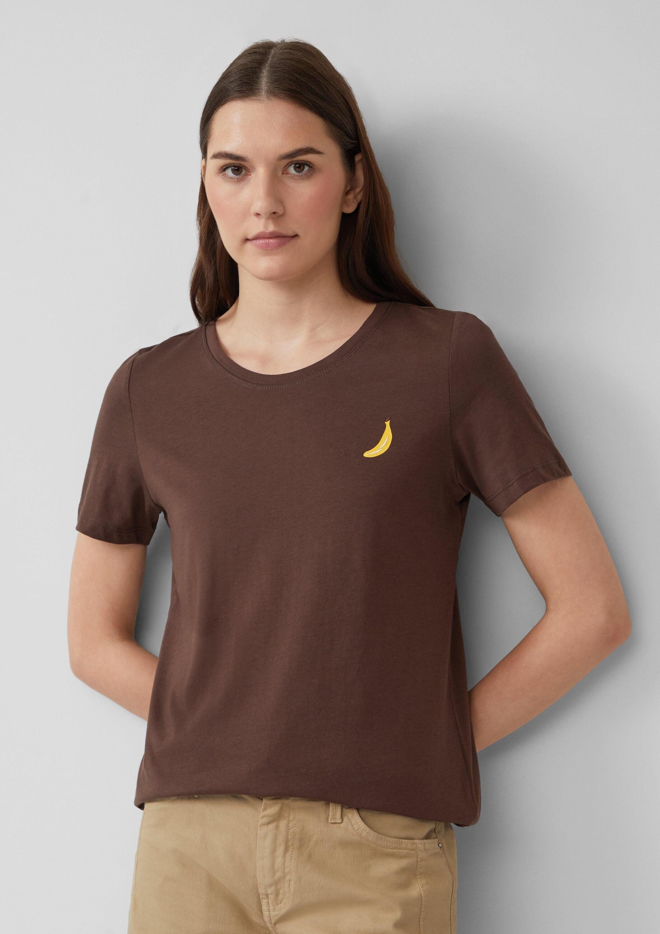 s.Oliver Kurzarmshirt T-Shirt Jersey-T-Shirt mit Stickerei günstig online kaufen