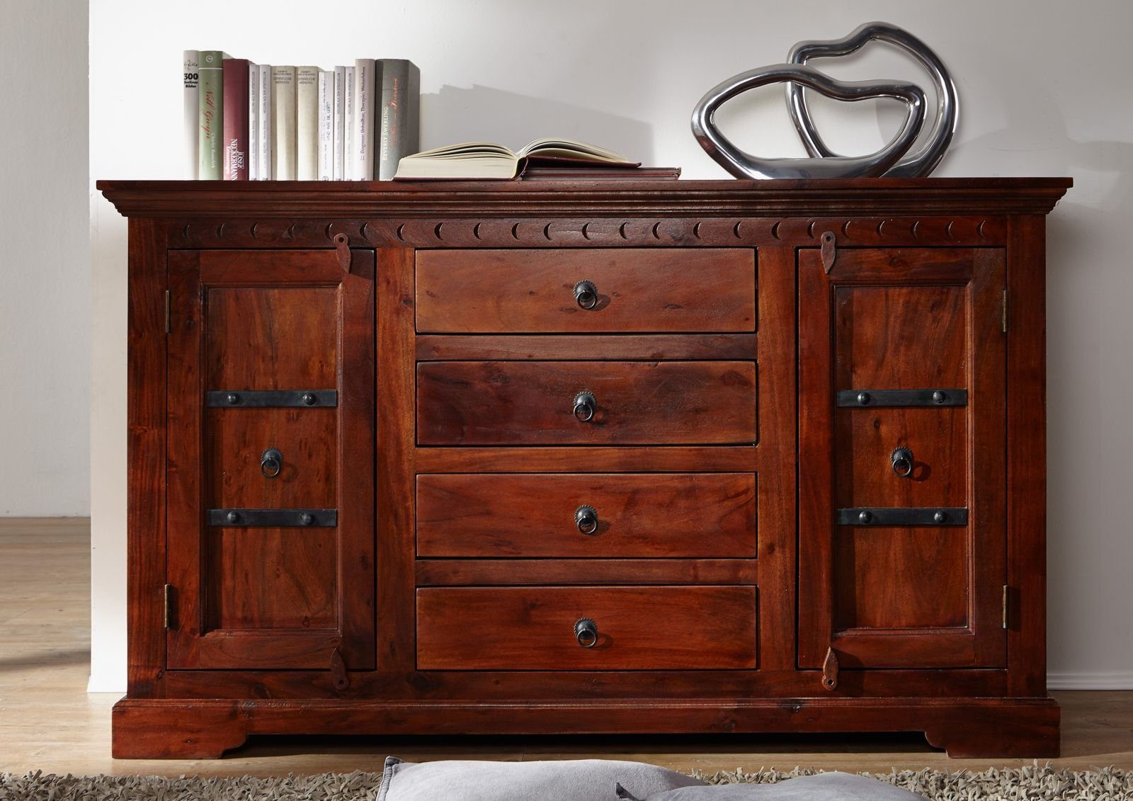 Massivmoebel24 Sideboard OXFORD (Massivholz), Sideboard Akazie 150x45x89 no günstig online kaufen