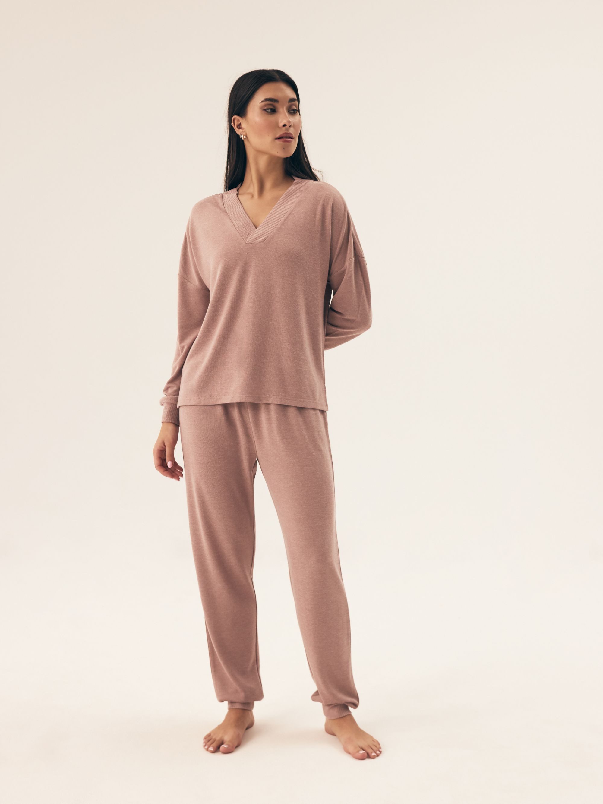 Henderson Hausanzug Hausanzug Loungewear Set aus Viskose-Mix leicht langärmlig Boar (2 tlg)