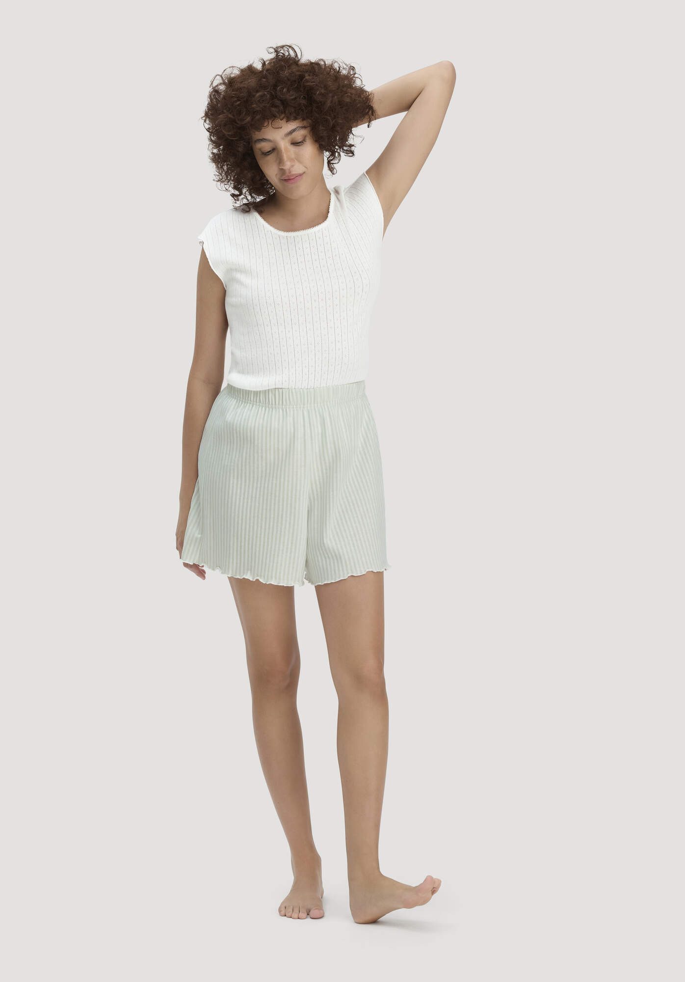 Hessnatur Pyjamahose SOFT FLOWER aus reiner Bio-Baumwolle (1-tlg)