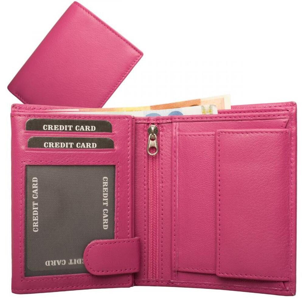 Geldbörse Geldbörse Nappa-Leder Kombibörse Pink (1-tlg) günstig online kaufen
