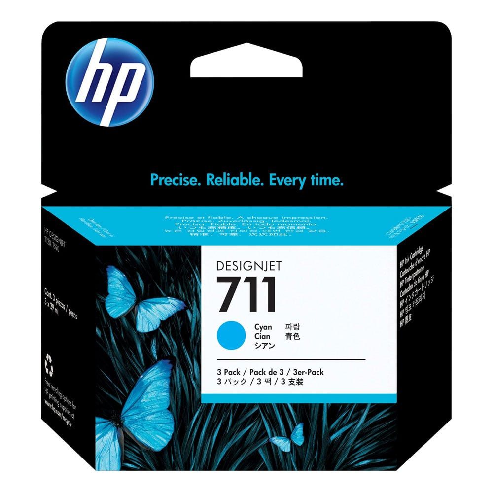 HP 711 Tintenpatronen 3-Pack cyan Tintenpatrone