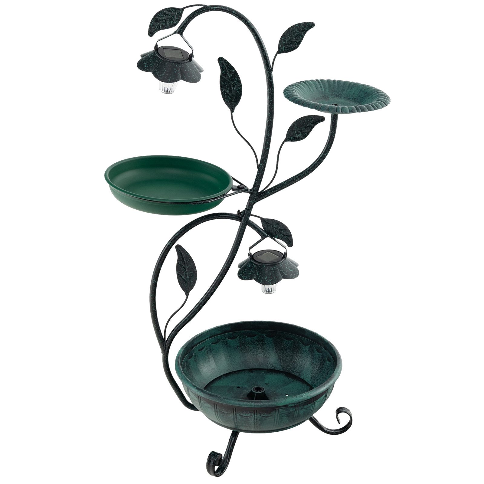 KOMFOTTEU Vogeltränke, 83cm hohe Vogelbad Vintage mit Pflanzgefäß