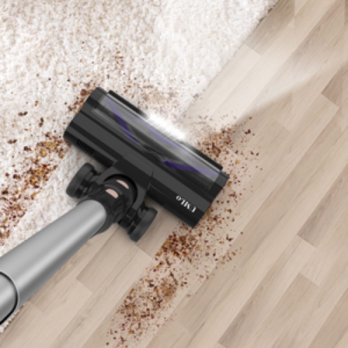 Novzep Akku-Stielstaubsauger 4000-mAh Akku Stielstaubsauger, Hand Bodenreinigung mit HEPA-Filter, 300-W-Motor, 4000-mAh-Akku und LED-Anzeige