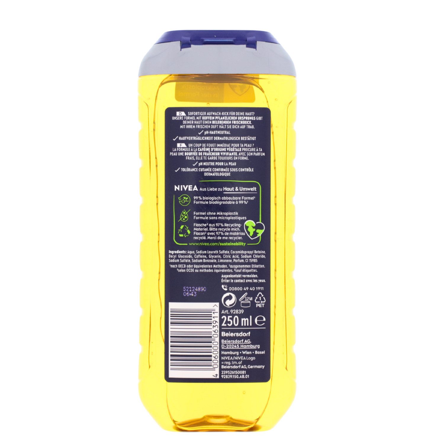 Nivea Duschgel 3 x NIVEA MEN Active Energy Duschgel je 250ml 3in1 24h Frischeeffekt