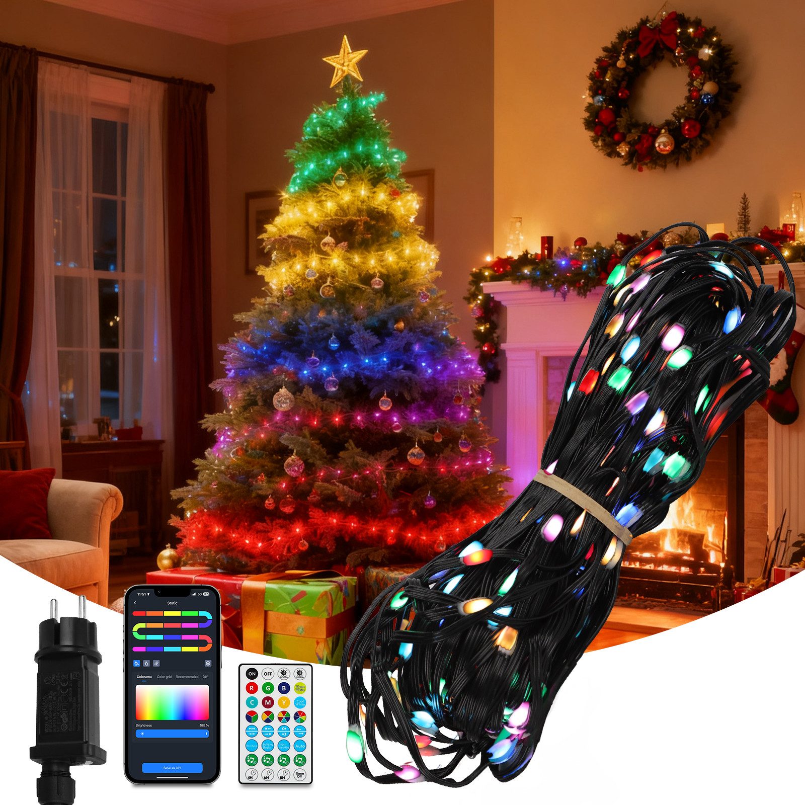 Aigostar LED-Streifen LED Smart Lichterkette Bluetooth