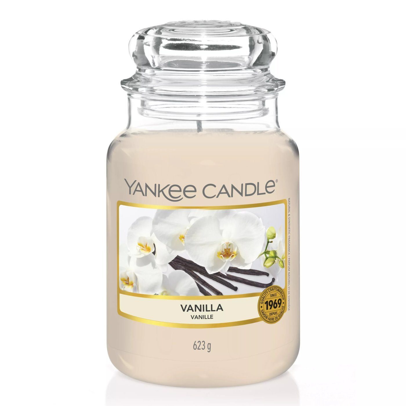 Yankee Candle Duftkerze Vanilla 623g - Duftkerze im Glas - 1 Stück
