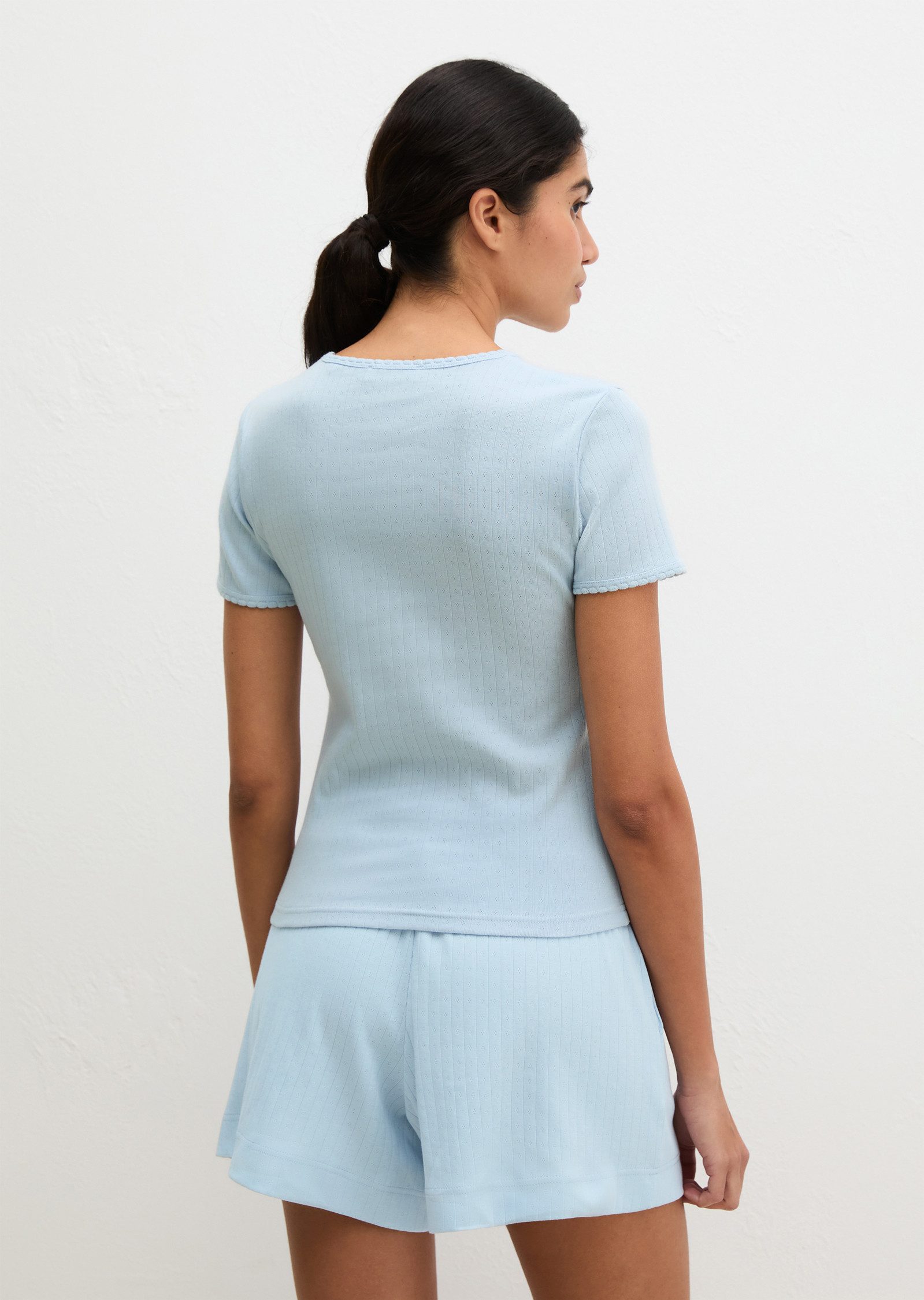 Marc O'Polo Kurzarmshirt Mix N Match Airy Cotton Rib mit Rundhalsausschnitt