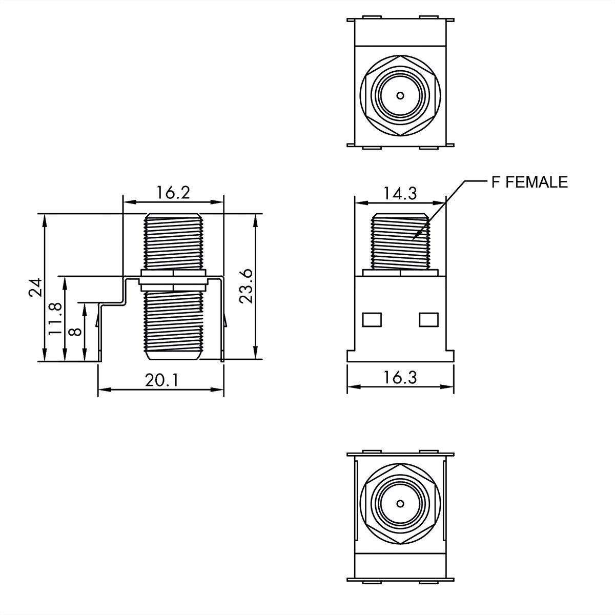 ROLINE RCA-Keystone-Kupplung Netzwerk-Panel (Metall)