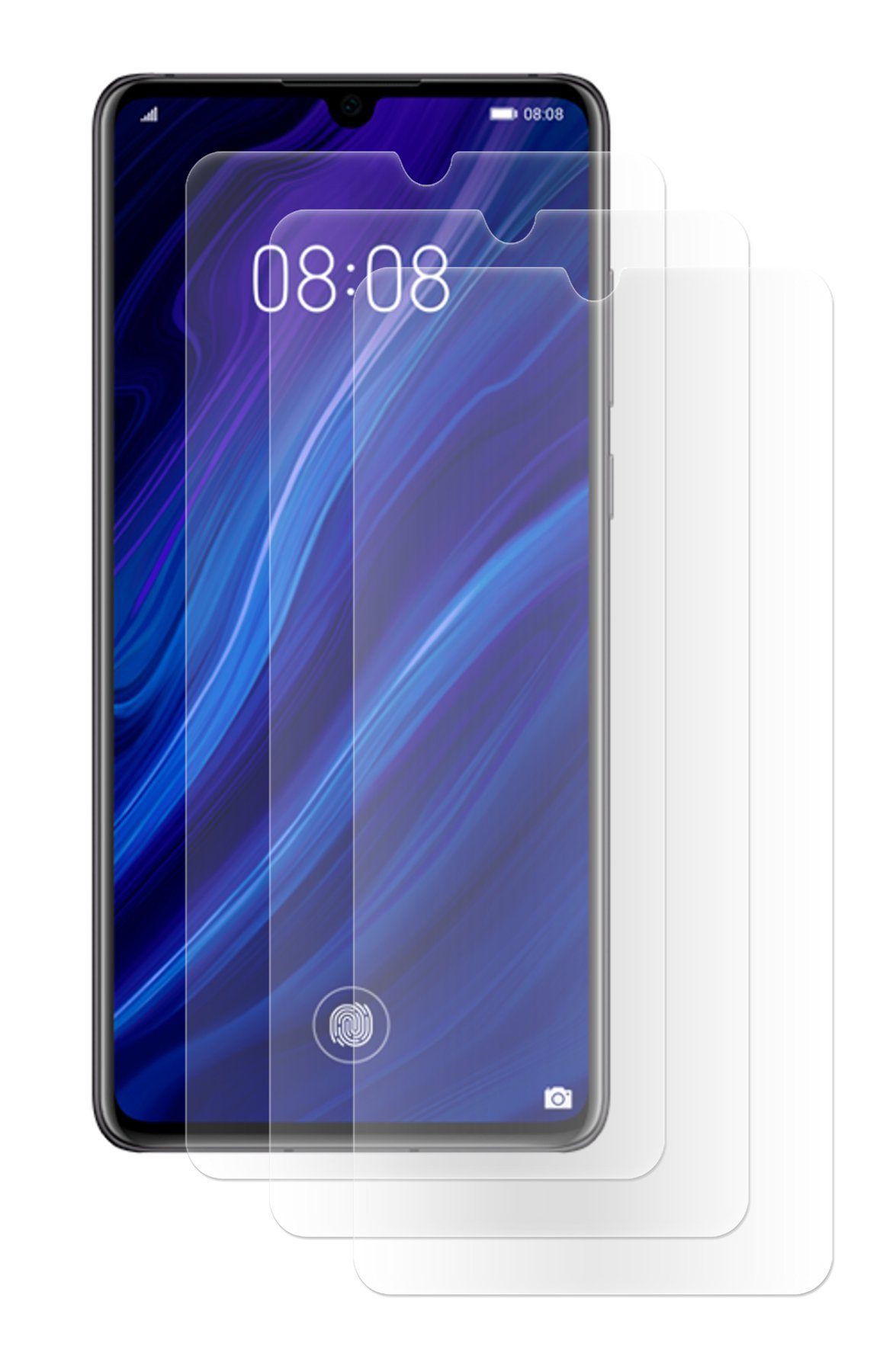 cofi1453 Handyhülle 3x Schutzfolie für Huawei P30, Displayschutzfolie Displayfolie