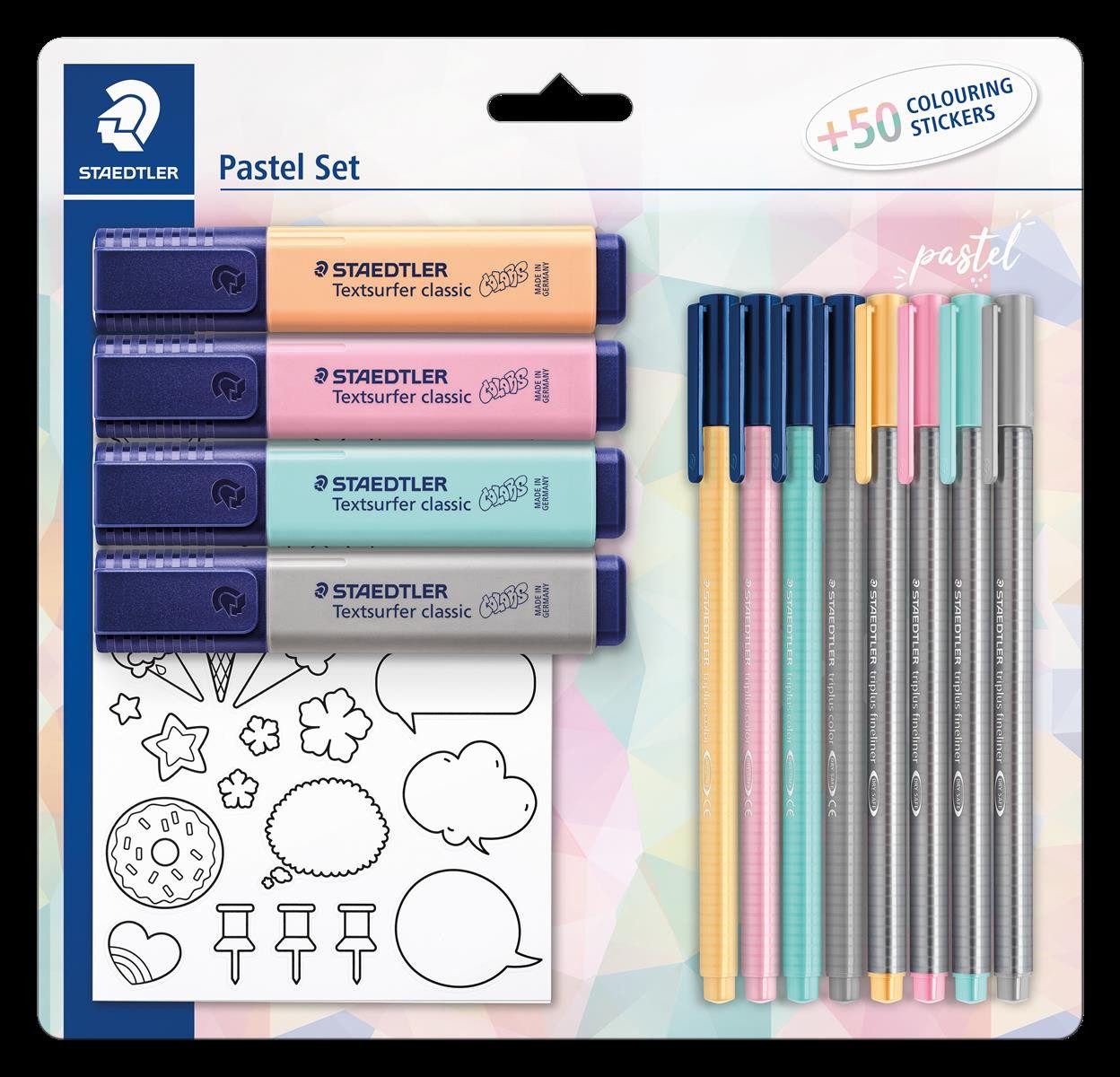 STAEDTLER Kugelschreiber SBK1 PA STAEDTLER Schreibset pastel, mit 50 Sticker zum Ausmalen