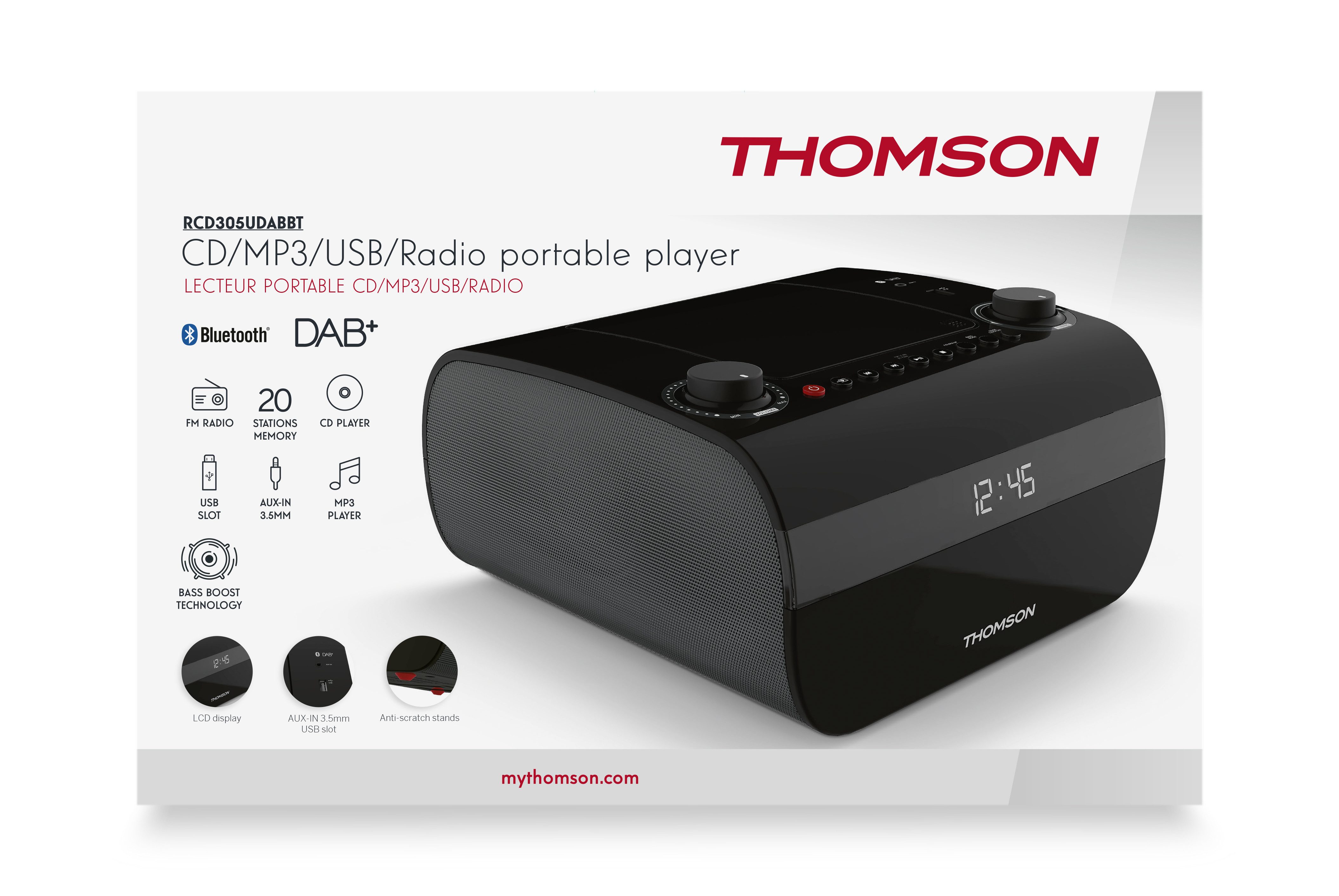 Thomson Thomson CD-Radio RCD305UDABBT CD-Player