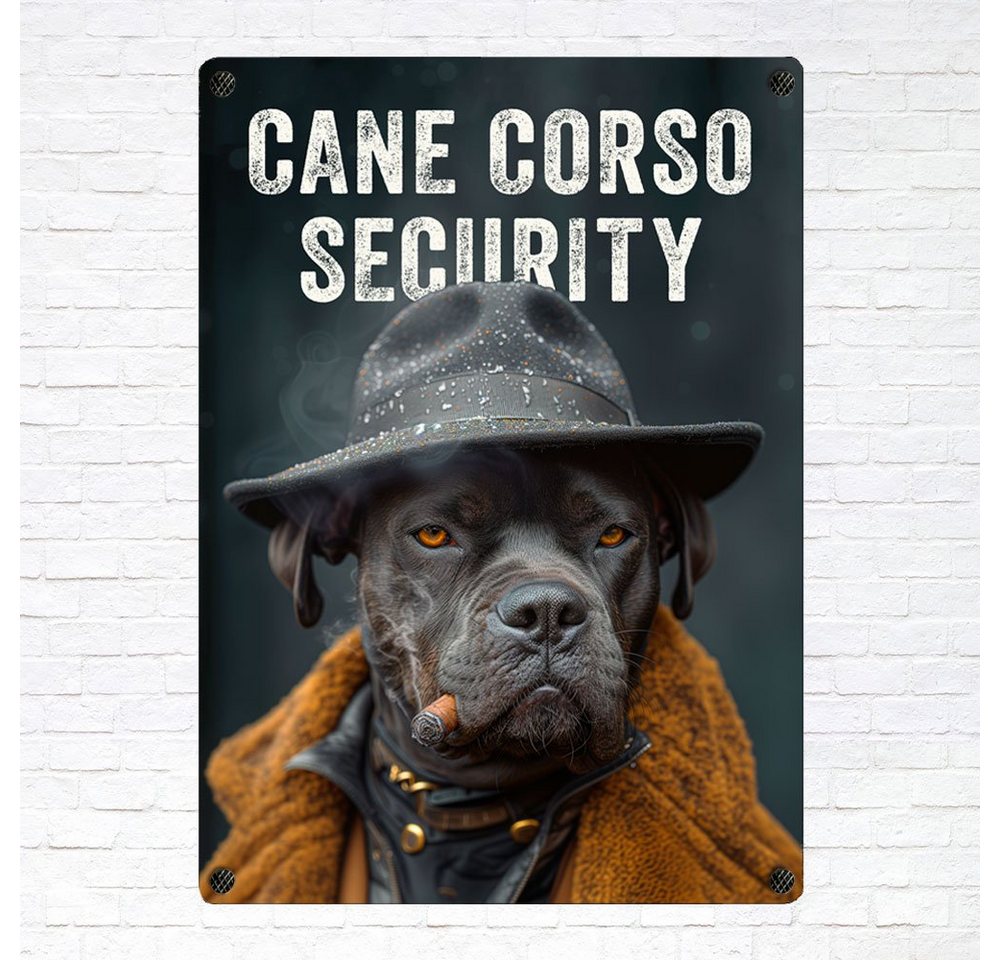 Thumbnail - Cadouri Warnschild Hundewarnschild CANE CORSO SECURITY - Hinweisschild mit Hunderasse, (Securityschild für den Hundehaus...