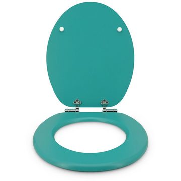 Sanfino WC-Sitz "Mars Green" Premium Toilettendeckel mit Absenkautomatik aus Holz, in einem schönem Grün, hohem Sitzkomfort, einfache Montage