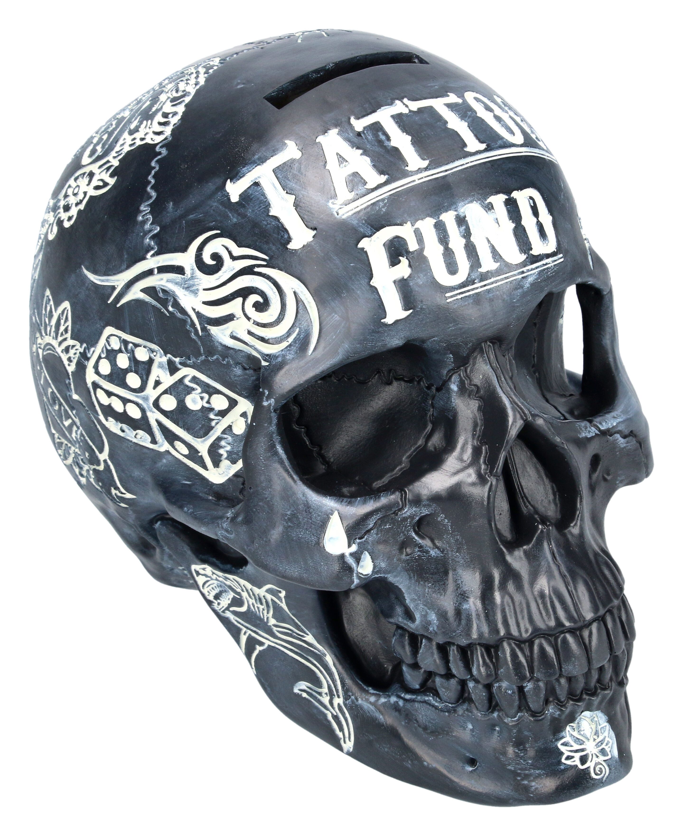 Figuren Shop GmbH Spardose Totenkopf - Tattoo Spardose - schwarz - Nemesis günstig online kaufen