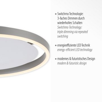 JUST LIGHT Deckenleuchte RITUS, LED fest integriert, Warmweiß, LED, dimmbar, Switchmo