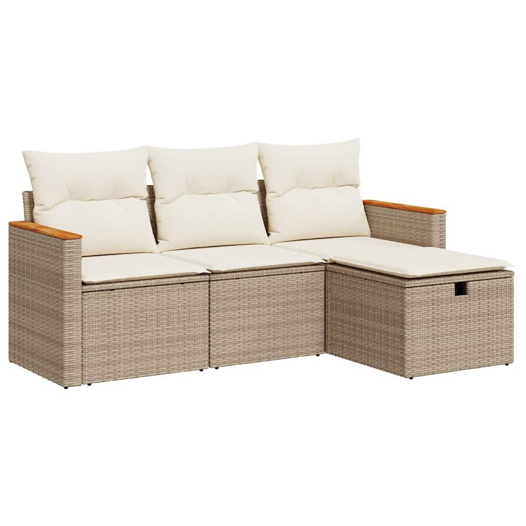 vidaXL Gartenlounge-Set 4-tlg. Garten-Sofagarnitur mit Kissen günstig online kaufen